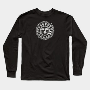 Sun Face | Sun with Face | Vintage Style Sun Illustration | Long Sleeve T-Shirt